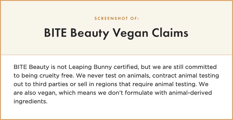 is bite beauty cruelty free claims